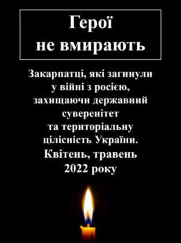 Закарпатці, які загинули у війні з росією (квітень, травень 2022 року)