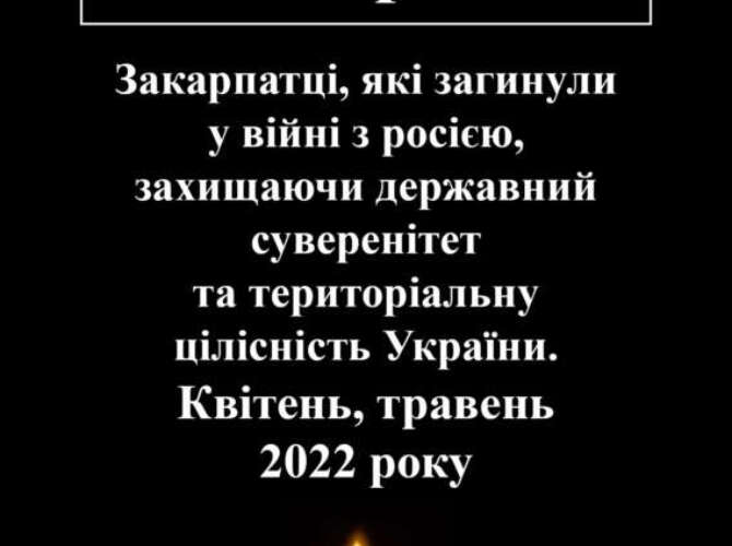 Закарпатці, які загинули у війні з росією (квітень, травень 2022 року)